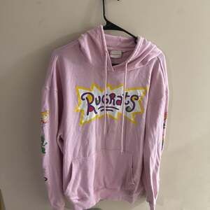 Rugrats Nickelodeon Pink Hoodie Sweatshirt with Sleeve Graphics